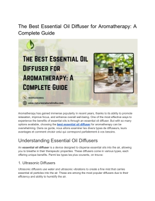 The Best Essential Oil Diffuser for Aromatherapy_ A Complete Guide