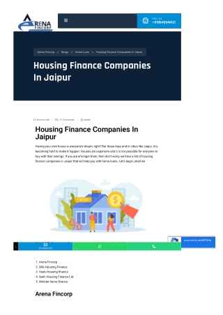 "Top Finance Companies in Jaipur: Services, Loans & Investment Solutions"