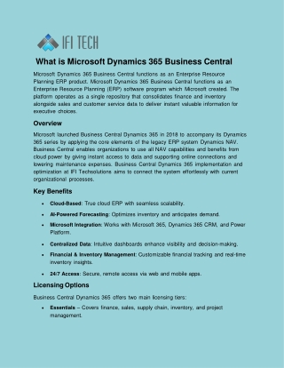 Business Central Dynamic 365
