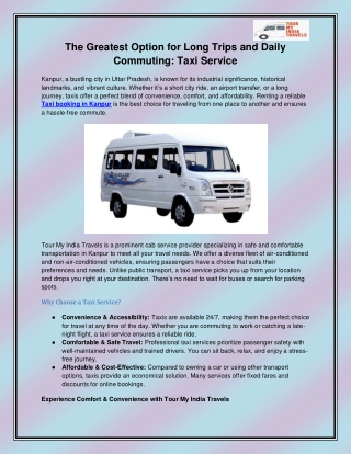 Taxi booking in Kanpur