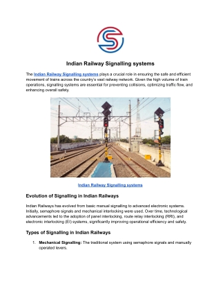 Indian Railway Signalling systems