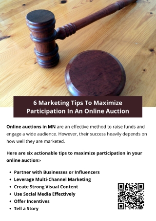 6 Marketing Tips To Maximize Participation In An Online Auction