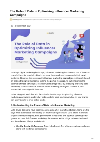 The Role of Data in Optimizing Influencer Marketing Campaigns