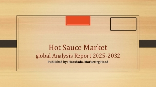 ﻿﻿﻿﻿﻿﻿Hot Sauce Market Share, Segmentation and Dynamics | 2025-2032