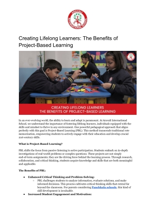 Creating Lifelong Learners_ The Benefits of Project-Based Learning