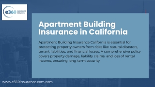 Apartment Building Insurance in California