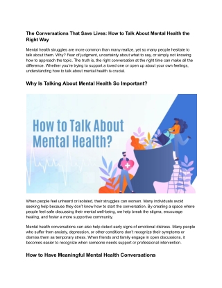 The Conversations That Save Lives_ How to Talk About Mental Health the Right Way