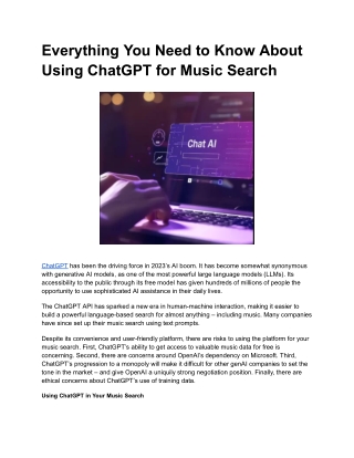 Everything You Need to Know About Using ChatGPT for Music Search