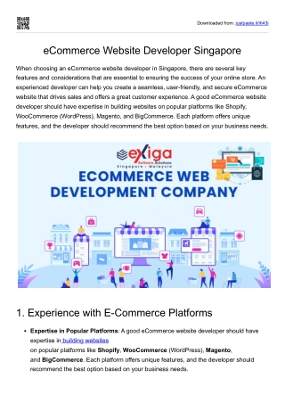 eCommerce Website Developer Singapore