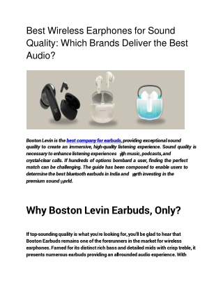 Best Wireless Earphones for Sound Quality_ Which Brands Deliver the Best Audio_