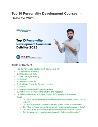Best Personality Development Training in Delhi – Enroll Today!