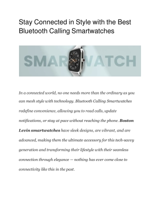 _Stay Connected in Style with the Best Bluetooth Calling Smartwatches