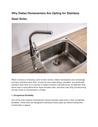 why-dallas-homeowners-are-opting-for-stainless-steel-sinks