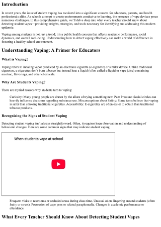 What Every Teacher Should Know About Detecting Student Vapes