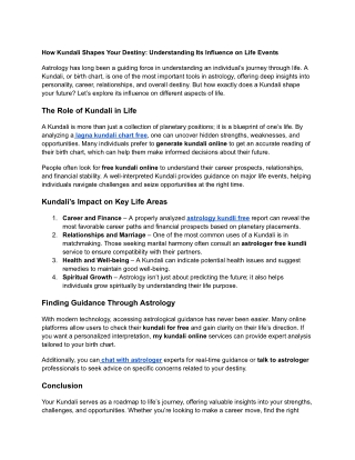 How Kundali Shapes Your Destiny_ Understanding Its Influence on Life Events