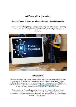 How AI Prompt Engineering is Revolutionizing Content Generation