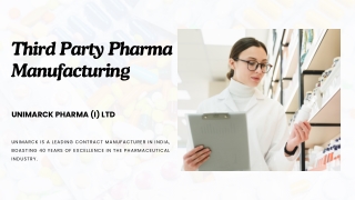 High Quality Third Party Pharma Manufacturing Services