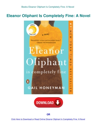 Books Eleanor Oliphant Is Completely Fine A Novel