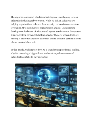 Why AI Agents Are Supercharging Credential Stuffing Attacks