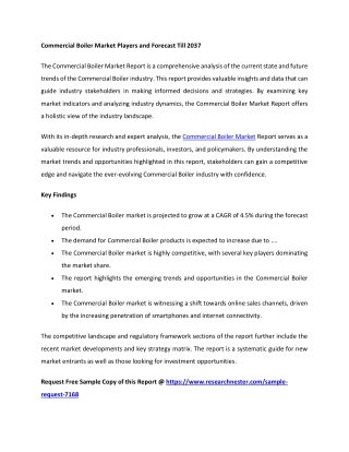 Commercial Boiler Market Trends 2037