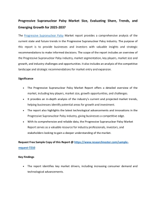 Progressive Supranuclear Palsy Market Size 2037