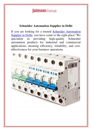 Schneider Automation Supplier in Delhi