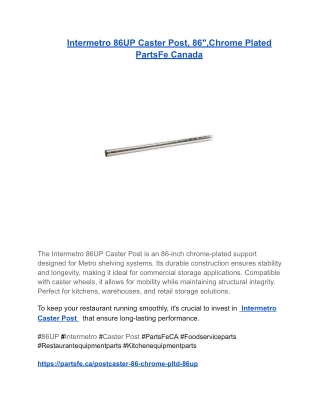 Intermetro 86UP Caster Post, 86_,Chrome Plated PartsFe Canada