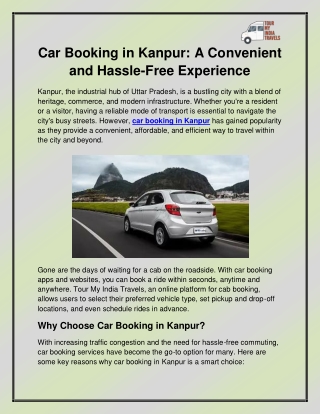 Car booking in Kanpur
