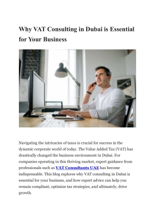 Why VAT Consulting in Dubai is Essential for Your Business