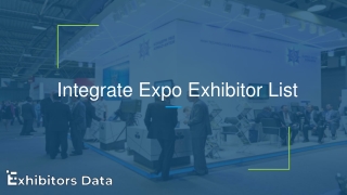Integrate Expo Exhibitor List