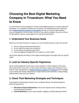 Digital Marketing Company in Trivandrum