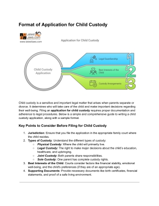 Format of Application for Child Custody