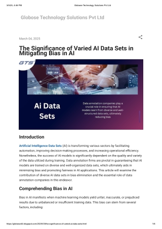 The Significance of Varied AI Data Sets in Mitigating Bias in AI