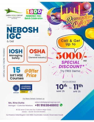 NEBOSH IGC COURSE Ramadan Offer in Kolkata