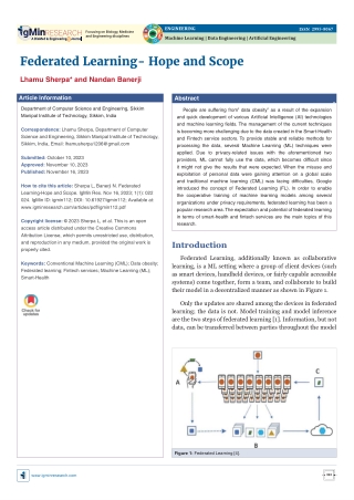 Federated Learning- Hope and Scope