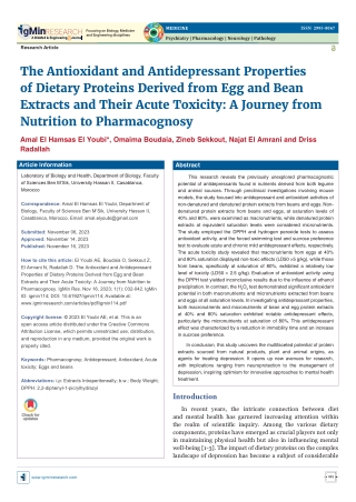 The Antioxidant and Antidepressant Properties of Dietary Proteins