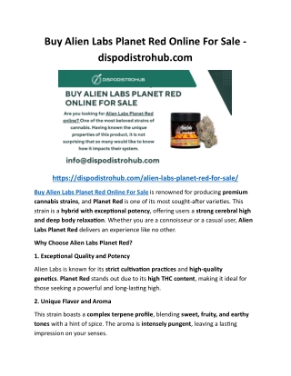 Buy Alien Labs Planet Red Online For Sale - dispodistrohub