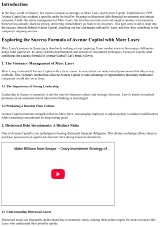Exploring the Success Formula of Avenue Capital with Marc Lasry