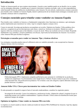 Consejos esenciales para triunfar como vendedor en Amazon España