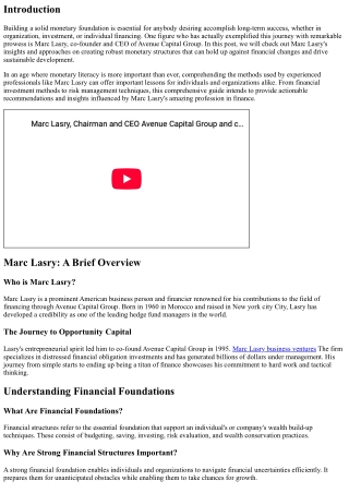 Marc Lasry on Building Strong Financial Foundations for Success