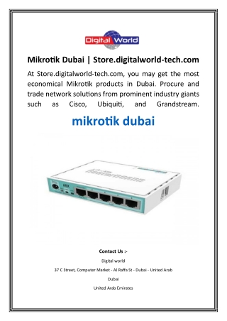 Mikrotik Dubai  Store.digitalworld-tech.com