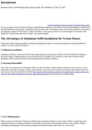 The Advantages of Aluminum Soffit Installation for Vernon Homes