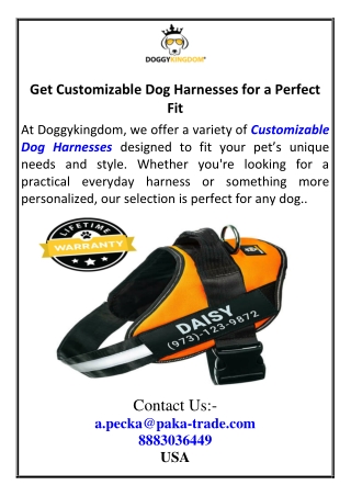 Get Customizable Dog Harnesses for a Perfect 343434