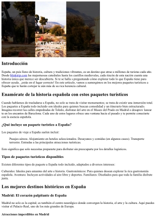 Enamórate de la historia española con estos paquetes turísticos