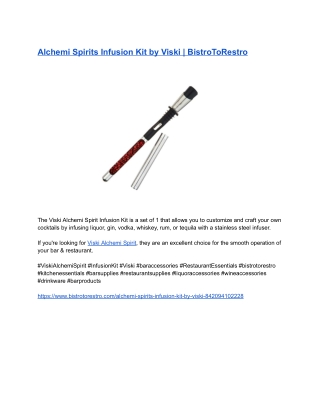 Alchemi Spirits Infusion Kit by Viski _ BistroToRestro