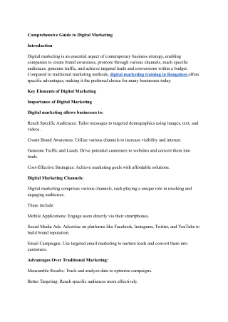 Comprehensive Guide to Digital Marketing
