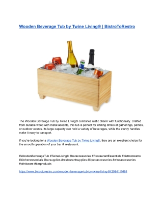 Wooden Beverage Tub by Twine Living® _ BistroToRestro