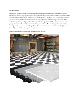 Garage floor tiles