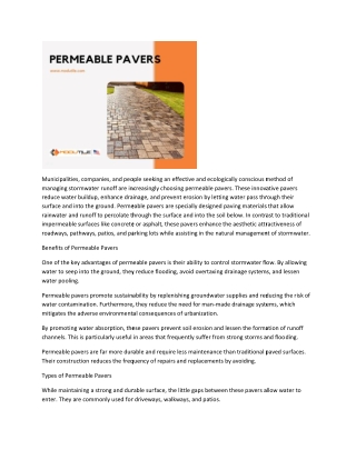 Permeable pavers