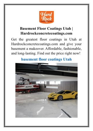 Basement Floor Coatings Utah  Hardrockconcretecoatings